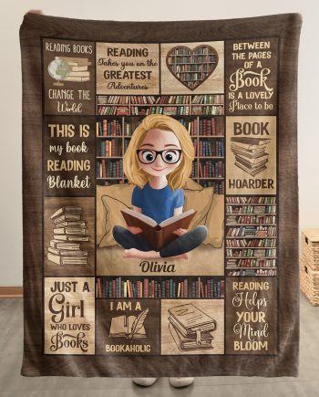 Book Lover, Bookworm - Personalized Blanket Big Size