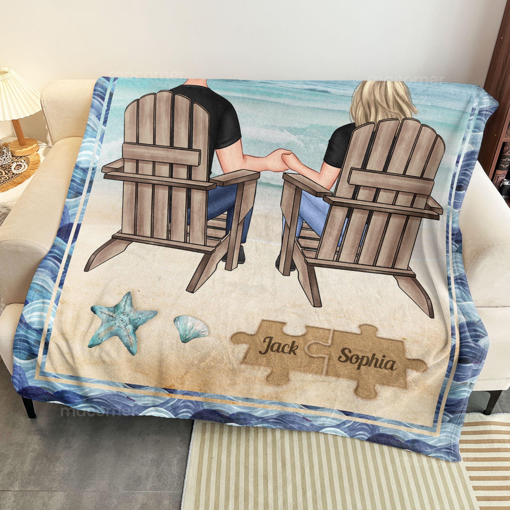 The Year I Found My Missing Piece Couple Gift - Personalized Blanket Big Size