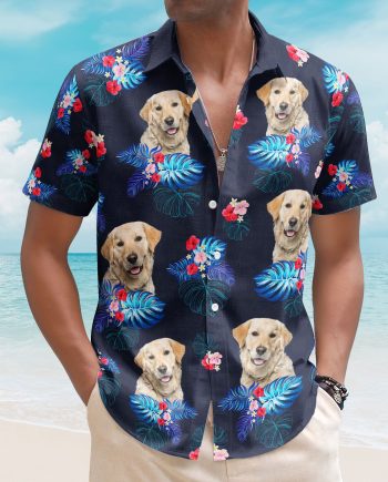 Custom Face Funny Photo Tropical Hibiscus Aloha For Dogs, Cats Lovers - Custom Photo Hawaiian Shirts