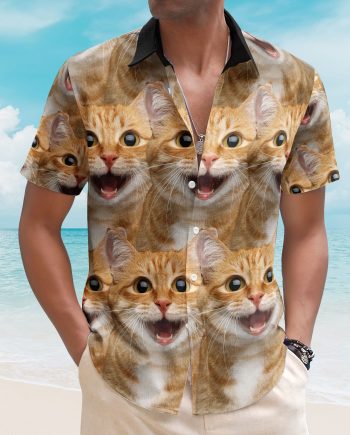 Custom Face Funny Summer For Cat Lovers - Personalized Photo Hawaiian Shirt