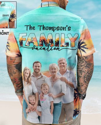 Custom Photo Family Vacation - Personalized Photo Hawaiian Shirt