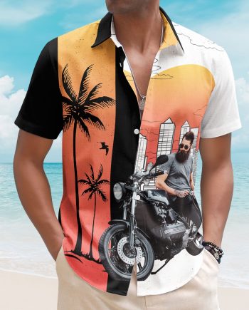 Custom Retro Bikes Photo Bikers For Men, Husband - Custom Photo Hawaiian Shirt
