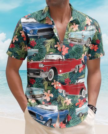 Custom Vintage Car Muscle Cars For Men, Husband - Custom Photo Hawaiian Shirt